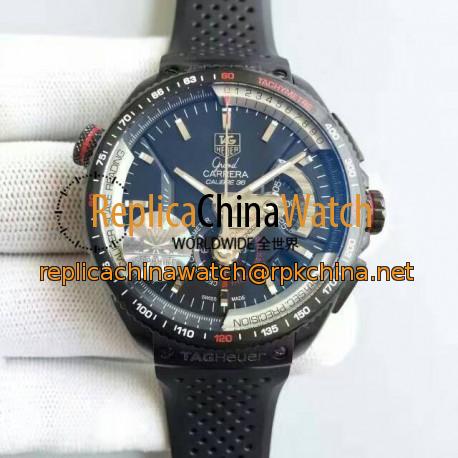 Replica Tag Heuer Grand Carrera Calibre 36 RS Chronograph CAV5185.FT6020 V6 PVD Black Dial Swiss 7750