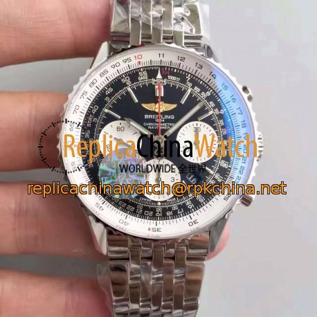 Replica Breitling Navitimer 01 AB012012/BB01/447A JF Stainless Steel Black Dial Swiss 7750