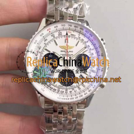 Replica Breitling Navitimer 01 AB012012/BB01/447A JF Stainless Steel White Dial Swiss 7750