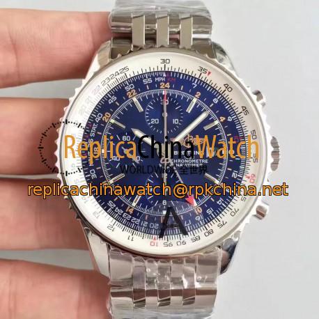 Replica Breitling Navitimer World A2432212/C561-443A JF Stainless Steel Blue Dial Swiss 7750