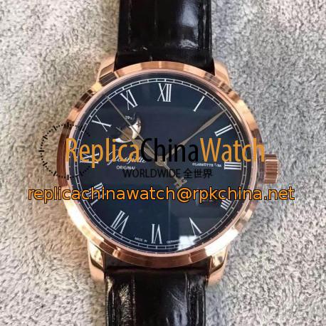 Replica Glashutte Senator Panorama Date Moon Phase 100-04-32-15-04 GF Rose Gold Blue Dial Swiss 100-04