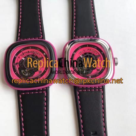 Replica SevenFriday P Series P1B/02 Pink PVD Pink Dial Miyota 82S7