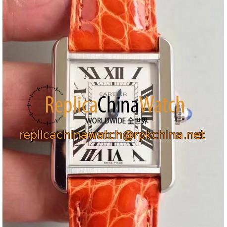 Replica Cartier Tank Solo Ladies W5200003 27MM x 34MM TW Stainless Steel White Dial Swiss Quartz