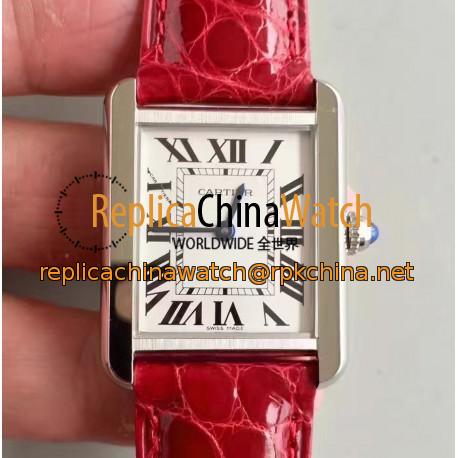 Replica Cartier Tank Solo Ladies W5200003 27MM x 34MM TW Stainless Steel White Dial Swiss Quartz