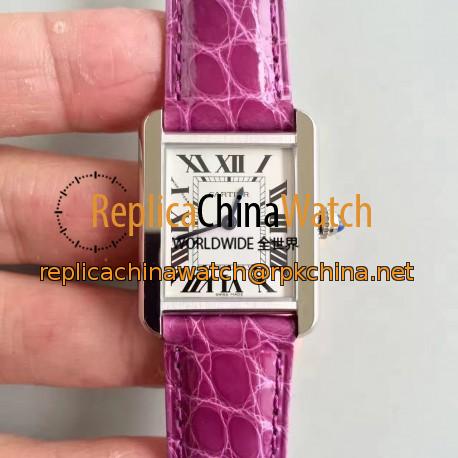 Replica Cartier Tank Solo Ladies W5200005 24MM x 31MM TW Stainless Steel White Dial Swiss Quartz