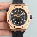 Replica Audemars Piguet Royal Oak Offshore Diver 15703 JF Rose Gold Black Dial Swiss 2824-2