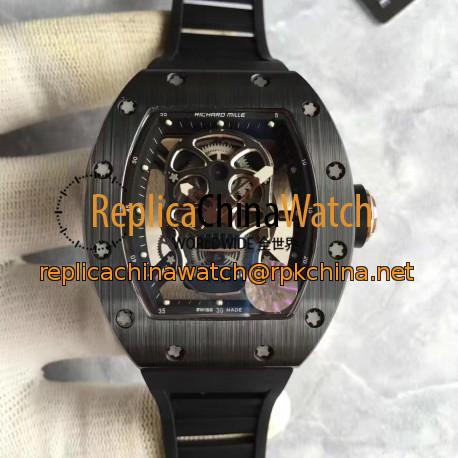 Replica Richard Mille RM052 KV Black Ceramic Black Skull Dial M6T51