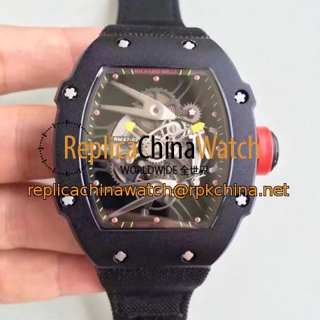 Replica Richard Mille RM27-02 Black Ceramic Black & Skeleton Dial M9015