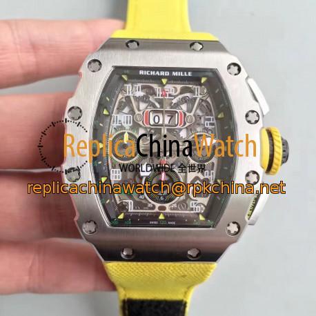 Replica Richard Mille RM011-03 KV V2 Stainless Steel Black Skeleton Dial Swiss 7750