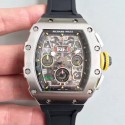 Replica Richard Mille RM011-03 KV V2 Stainless Steel Black Skeleton Dial Swiss 7750