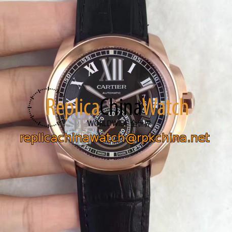 Replica Cartier Calibre de Cartier W7100039 42MM JF Rose Gold Black Dial Swiss Calibre 1904-PS MC