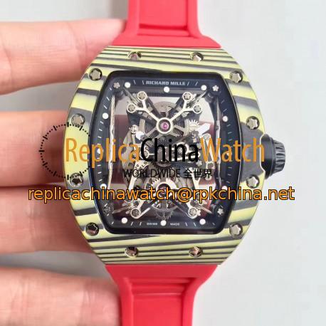 Replica Richard Mille RM50-27-01 NTPT KV Yellow Forged Carbon Black & Skeleton Dial M9015