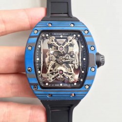 Replica Richard Mille RM50-27-01 NTPT KV Blue Forged Carbon Black & Skeleton Dial M9015