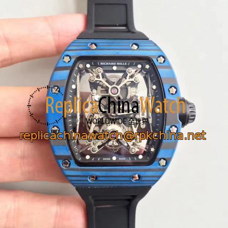 Replica Richard Mille RM50-27-01 NTPT KV Blue Forged Carbon Black & Skeleton Dial M9015