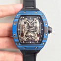 Replica Richard Mille RM50-27-01 NTPT KV Blue Forged Carbon Black & Skeleton Dial M9015