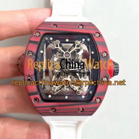 Replica Richard Mille RM50-27-01 NTPT KV Red Forged Carbon Black & Skeleton Dial M9015