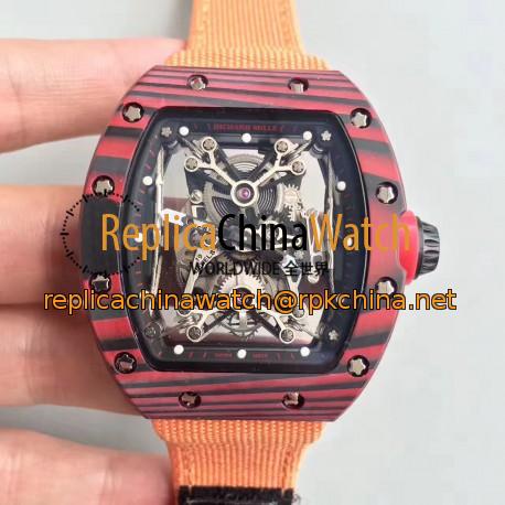 Replica Richard Mille RM50-27-01 NTPT KV Red Forged Carbon Black & Skeleton Dial M9015