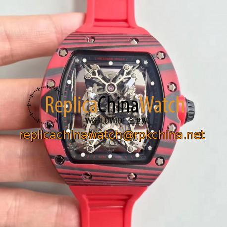 Replica Richard Mille RM50-27-01 NTPT KV Red Forged Carbon Black & Skeleton Dial M9015