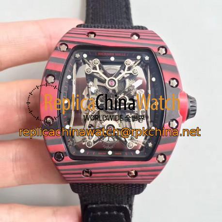 Replica Richard Mille RM50-27-01 NTPT KV Red Forged Carbon Black & Skeleton Dial M9015