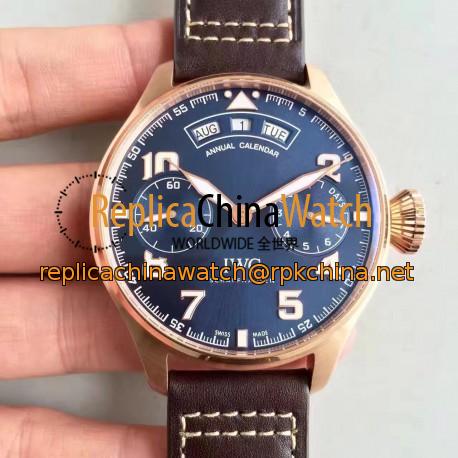 Replica Iwc Big Pilot Annual Calendar Le Petit Prince IW502701 YL Rose Gold Blue Dial Swiss 52850