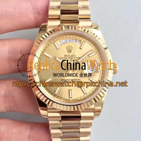 Replica Rolex Day-Date 40 228238 N Yellow Gold Champagne Dial Swiss 3255