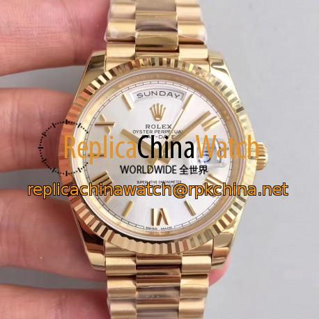 Replica Rolex Day-Date 40 228238 N Yellow Gold Rhodium Dial Swiss 3255