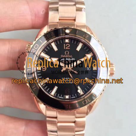 Replica Omega Seamaster Planet Ocean 600M GMT 232.63.44.22.01.001 XF Rose Gold Black Dial Swiss 8615