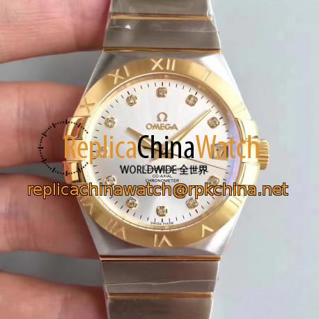 Replica Omega Constellation 123.20.38.21.52.002 38MM SSS Stainless Steel & Yellow Gold Rhodium Dial Swiss 8500