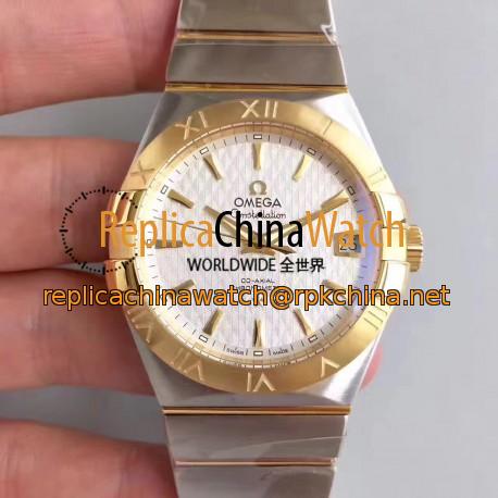 Replica Omega Constellation 123.20.38.21.02.009 38MM SSS Stainless Steel & Yellow Gold White Dial Swiss 8500