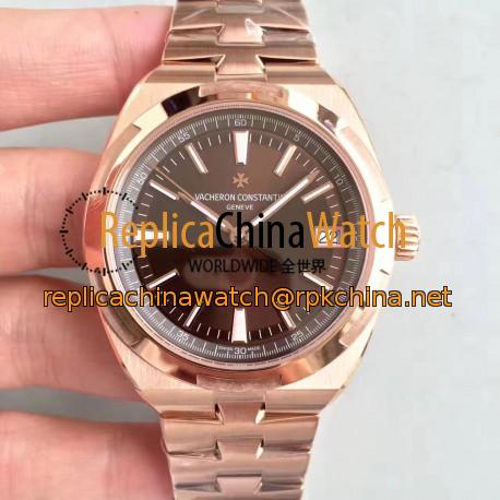 Replica Vacheron Constantin Overseas 47040 8F Rose Gold Brown Dial Swiss 5100