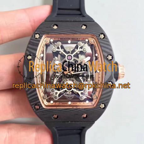 Replica Richard Mille RM50-27-01 NTPT KV Black Forged Carbon Gold & Skeleton Dial M9015