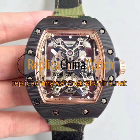 Replica Richard Mille RM50-27-01 NTPT KV Black Forged Carbon Gold & Skeleton Dial M9015