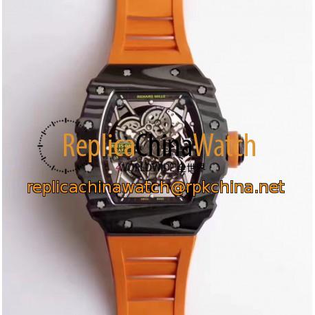 Replica Richard Mille RM35-02 Rafael Nadal KV Forged Carbon Black & Skeleton Dial M6T51