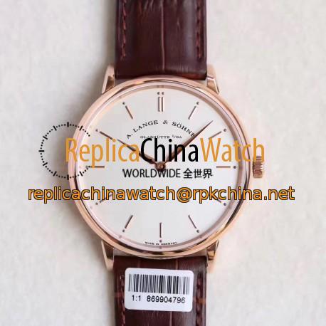 Replica A. Lange & Sohne Saxonia Thin 211.032 V6 Rose Gold White Dial M9015