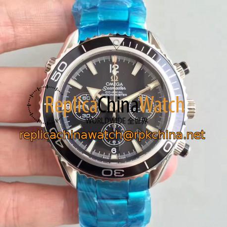 Replica Omega Seamaster Planet Ocean 600 M Co-Axial Chronograph 2210.51.00 N Stainless Steel Black Dial Swiss ETA 7750