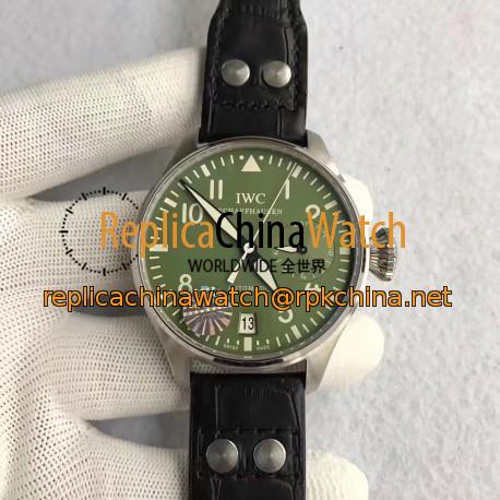 Replica IWC Big Pilot Zeeg & Cerlati IW500407 YL Stainless Steel Green Dial Swiss 51111