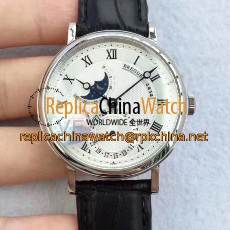 Replica Breguet Classique Moonphase 4434 VF Stainless Steel Silver Dial Swiss Caliber 5165R