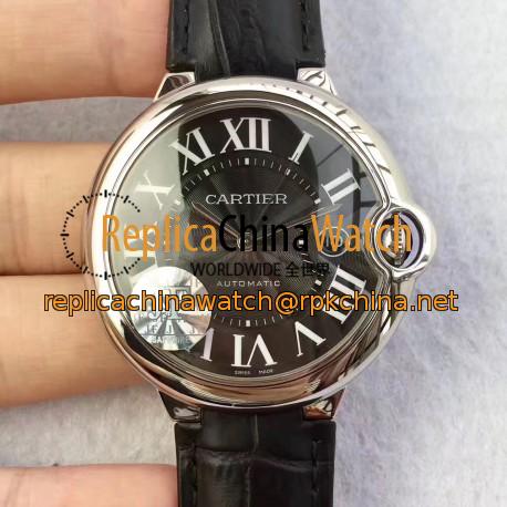 Replica Cartier Ballon Bleu 42MM WSBB0003 JF Stainless Steel Black Dial Swiss 2824-2