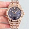 Replica Audemars Piguet Royal Oak 15400 N Rose Gold & Diamond Blue Dial Swiss 3120