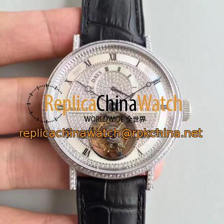 Replica Breguet Classique Complication 5317PT/12/9V6 BG Stainless Steel & Diamonds Diamond Dial Swiss Tourbillon