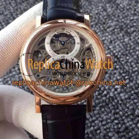 Replica Breguet Grand Complication Tourbillon AX Rose Gold White Skeleton Dial Swiss Tourbillon