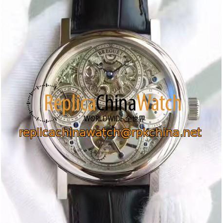 Replica Breguet Grand Complication Tourbillon AX Stainless Steel Silver Skeleton Dial Swiss Tourbillon