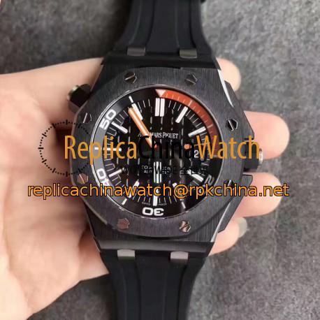 Replica Audemars Piguet Royal Oak Offshore Diver 15707CE.OO.A002CA.01 N Black Ceramic Black & Orange Dial Swiss 3120