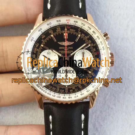 Replica Breitling Navitimer 01 RB012012.BA49.435X.R20BA.1 JF Rose Gold Black Dial SWISS 7750