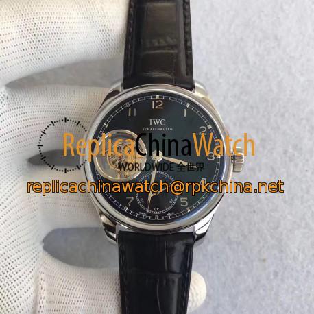 Replica IWC Portugieser Tourbillon IW546301 YL Stainless Steel Black Dial Swiss Caliber 65192