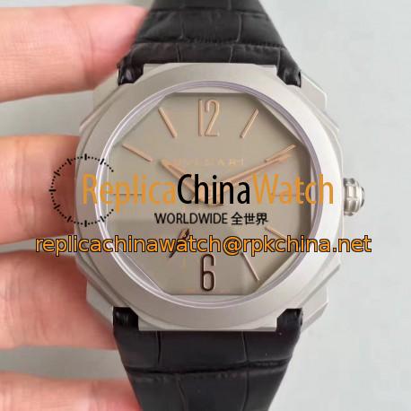 Replica Bvlgari Octo Finissimo 102711 JL Titanium Grey Dial Swiss 2824-2