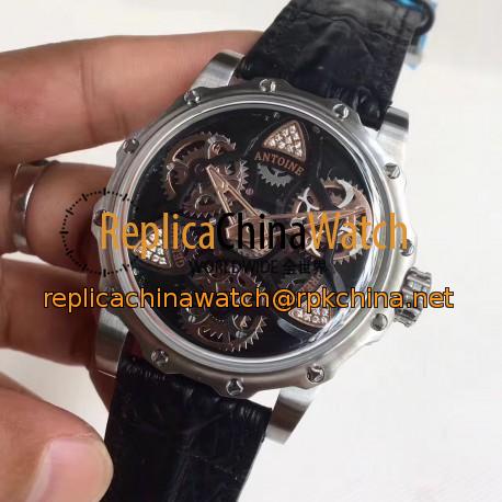 Replica Antoine Preziuso Tourbillon of Tourbillons LE Stainless Steel Black Skeleton Dial Swiss Caliber AFP-TTR-3X