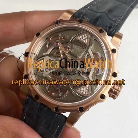 Replica Antoine Preziuso Tourbillon of Tourbillons LE Rose Gold Silver Skeleton Dial Swiss Caliber AFP-TTR-3X