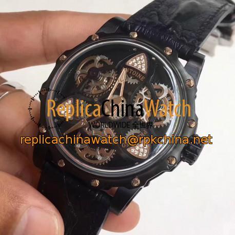 Replica Antoine Preziuso Tourbillon of Tourbillons LE PVD Black Skeleton Dial Swiss Caliber AFP-TTR-3X