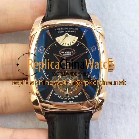 Replica Parmigiani Fleurier Kalpa Grande Tourbillon BM Rose Gold Black Dial Swiss Tourbillon